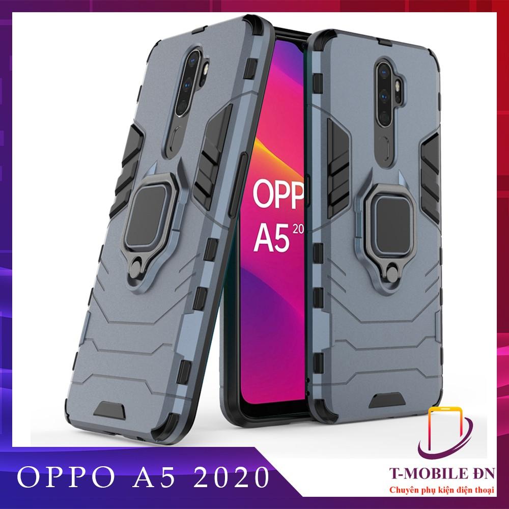 Ốp lưng cho Oppo A5 2020 iron man chống sốc kèm nhẫn xoay chống xem video bảo vệ camera