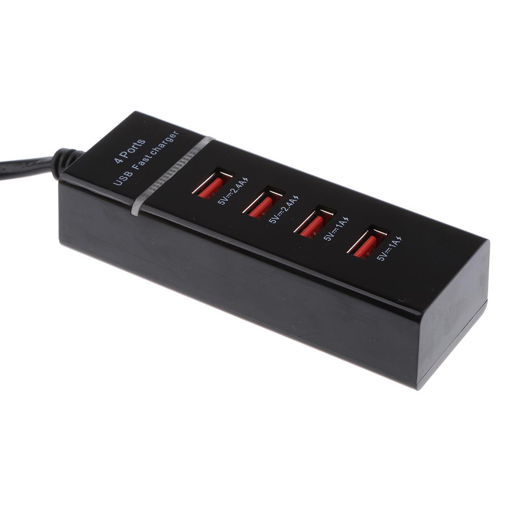 4Port USB3.0 Hi-Speed Compact Hub Adapter Socket For PC Laptop US Plug
