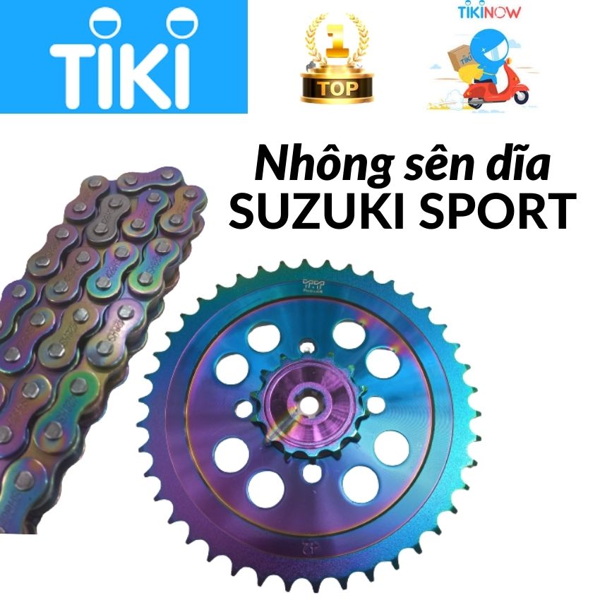 Nhông sên dĩa cho Suzuki Sport, màu titan, xuất xứ Thái Lan, dành cho dòng xe sport