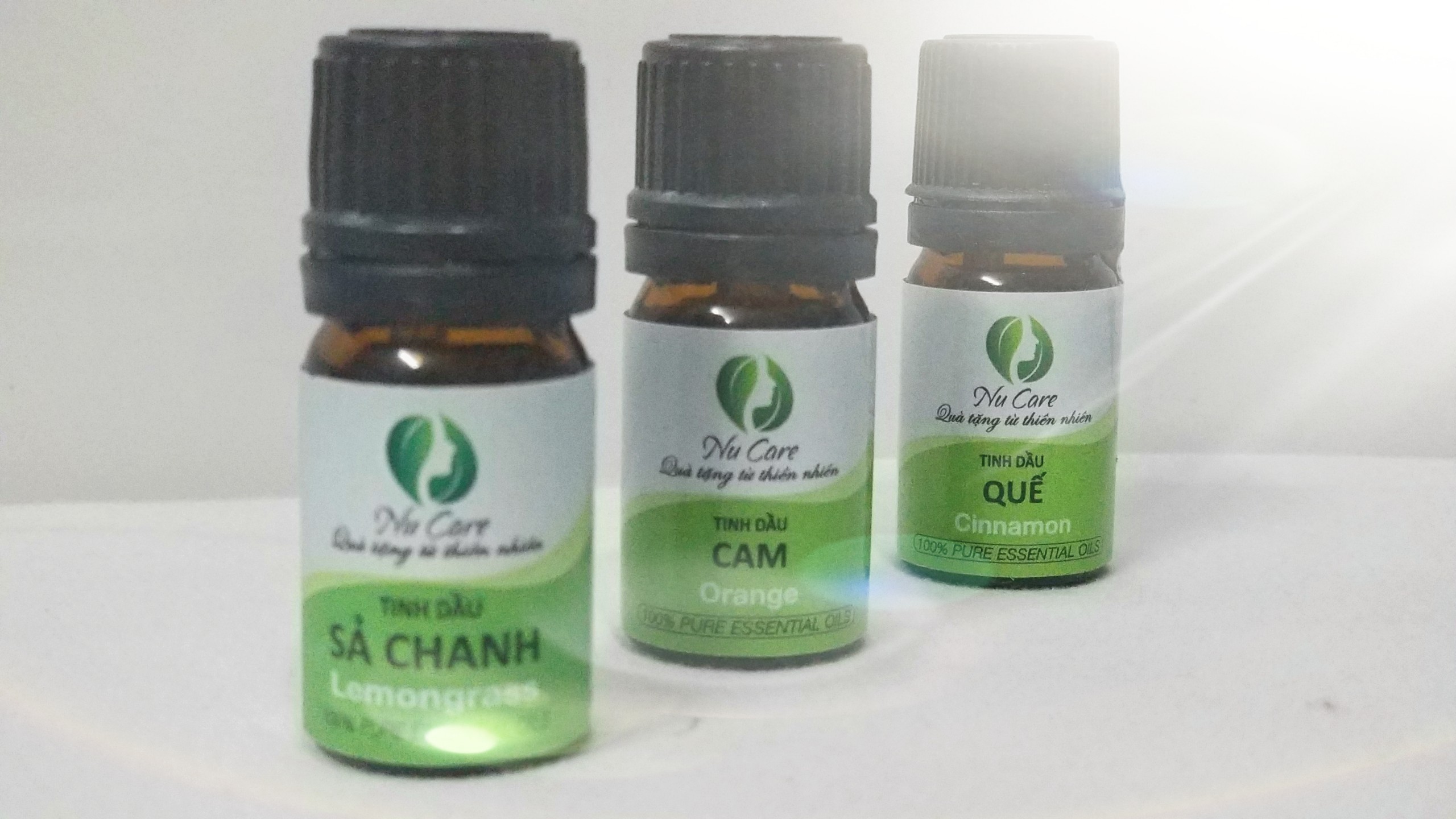 Bộ 3 tinh dầu sả chanh, cam, quế dùng khử mùi, đuổi muỗi Nucare 5ml