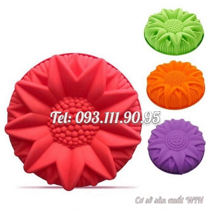 Khuôn silicon làm bánh, rau câu hoa hướng dương đại đóa - Loại 28 cm - Mã số 1025