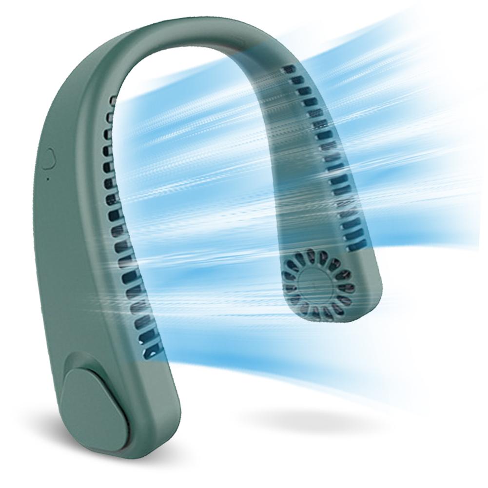 Quạt Cổ Di Động Không Cánh Xoay 360 ° Sạc Usb Với 3 Tốc Độ
