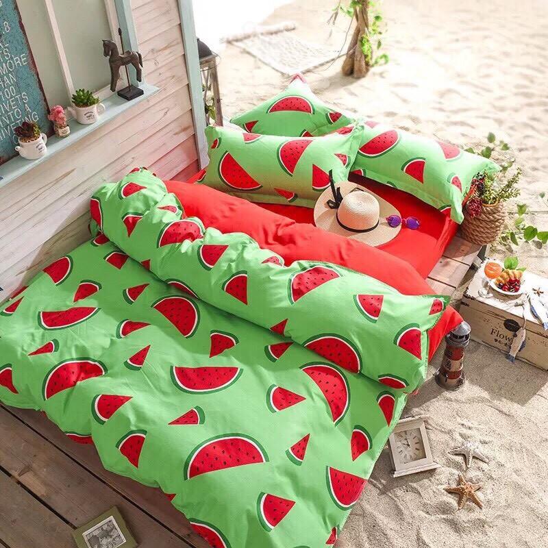 Bộ Chăn Phao Ga Gối Cotton Poly Cao Cấp 5 món 1m6x2mx10cm họa tiết hoa nhiều mẫu