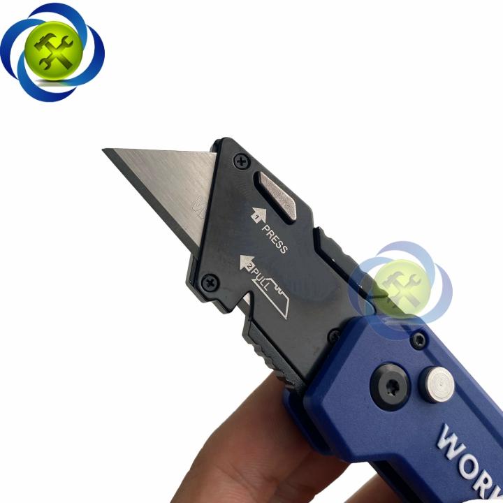 Dao rọc cáp gấp gọn Workpro WP211008 cán nhựa thay lưỡi nhanh
