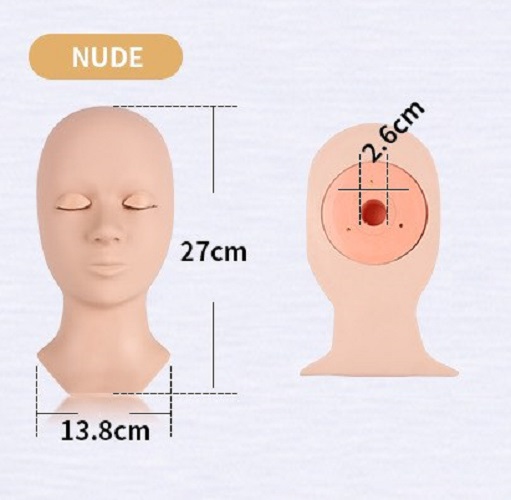 Đầu ma-nơ-canh silicone và mí mắt thực tập nối mi, đầu giả manocanh dụng cụ nối mi, keo nối mi, mi khay eyelash, eye brow lash uốn mi
