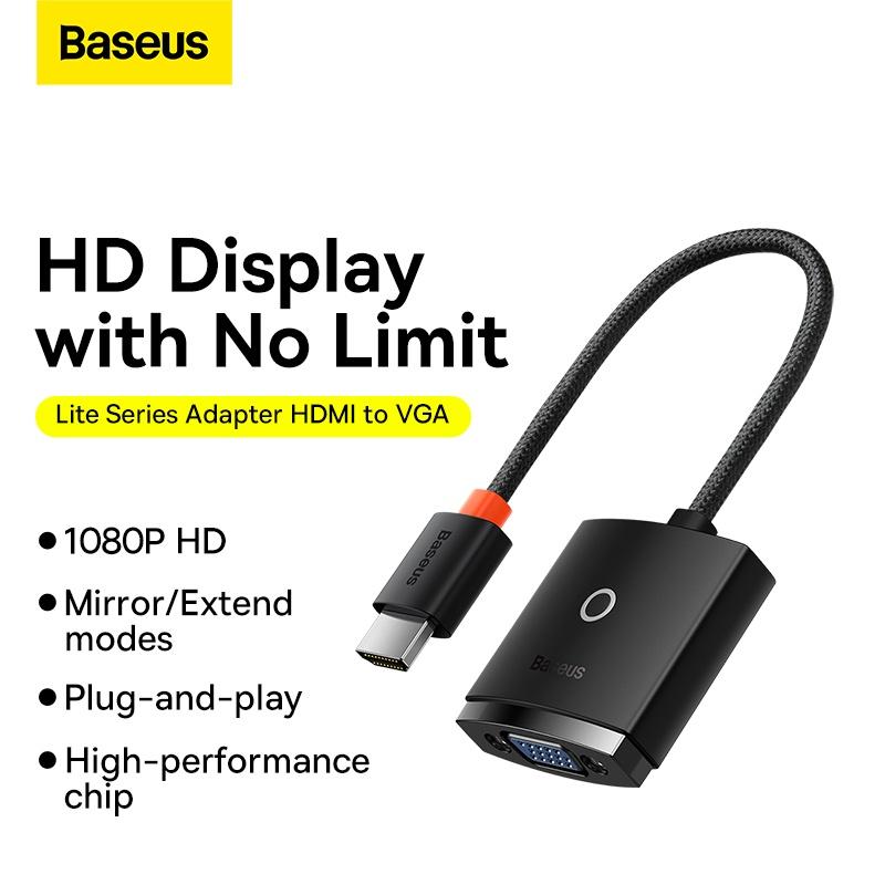 Hub Chuyển Đổi Kết Nối Baseus Lite Series Adapter HDMI to VGA (Hàng chính hãng)