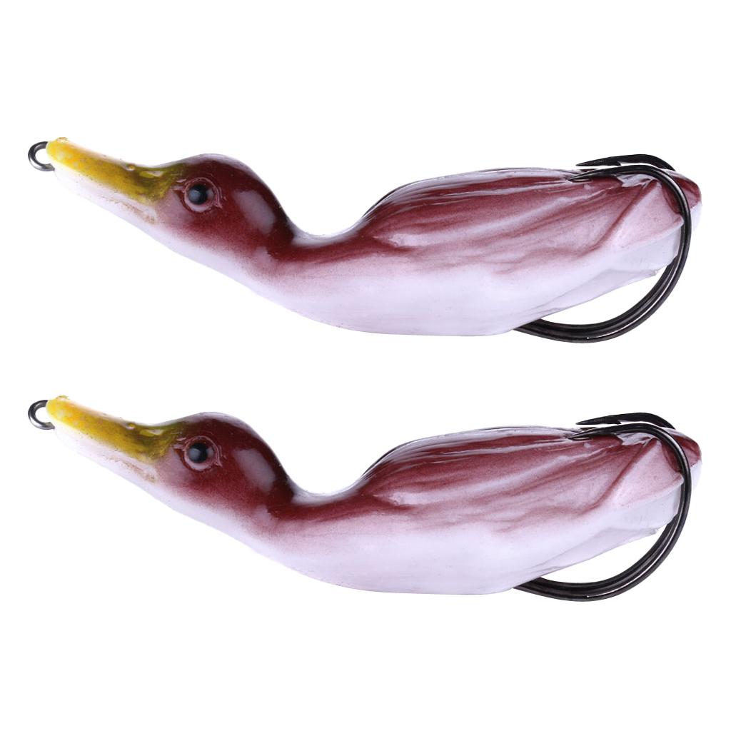 2pcs Floating Duck Lure 10.5cm Bass Bait Fishing Tackle Black
