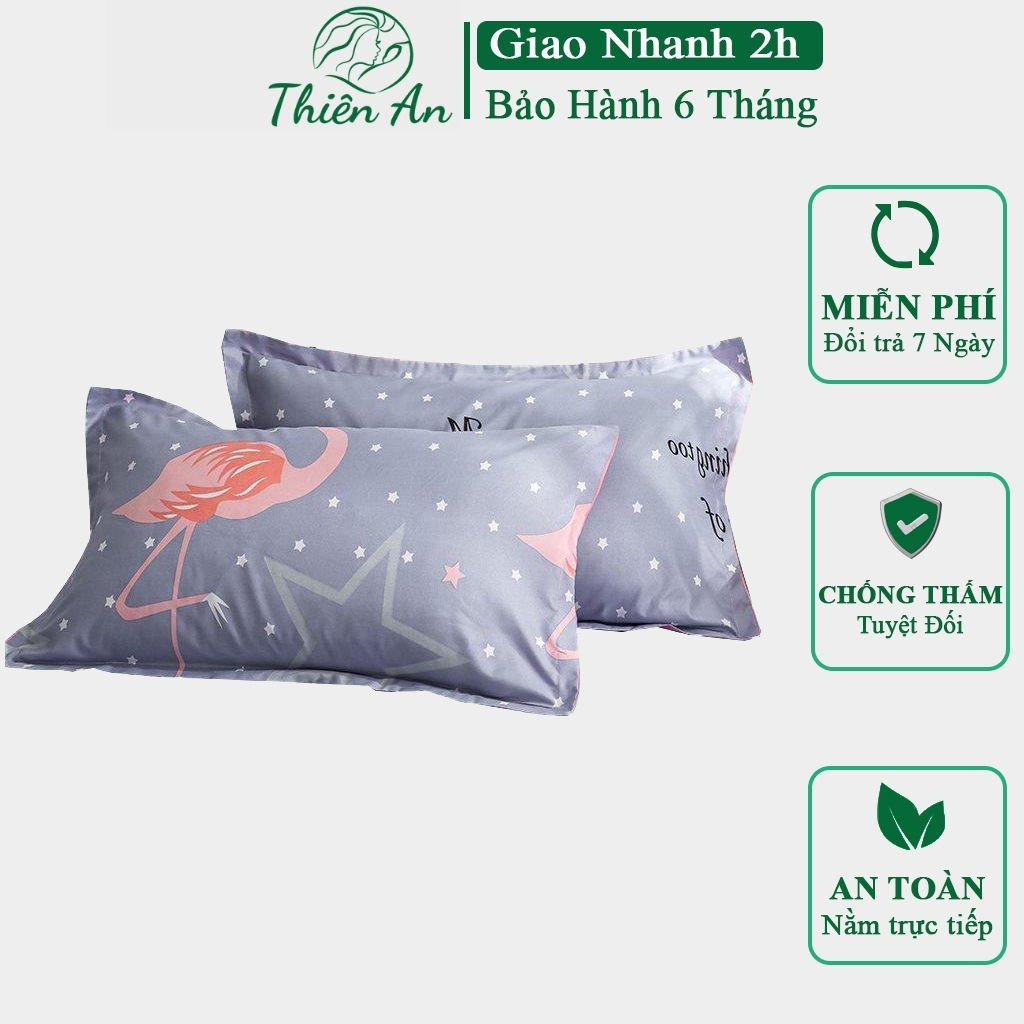 2 Vỏ Gối - Chất Liệu Chống Thấm Cotton