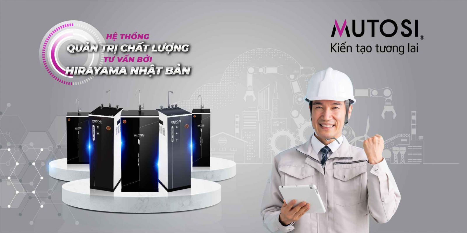 Máy lọc nước Nóng Lạnh Nguội 10 lõi Mutosi MP-692HC-BK- Hàng chính hãng