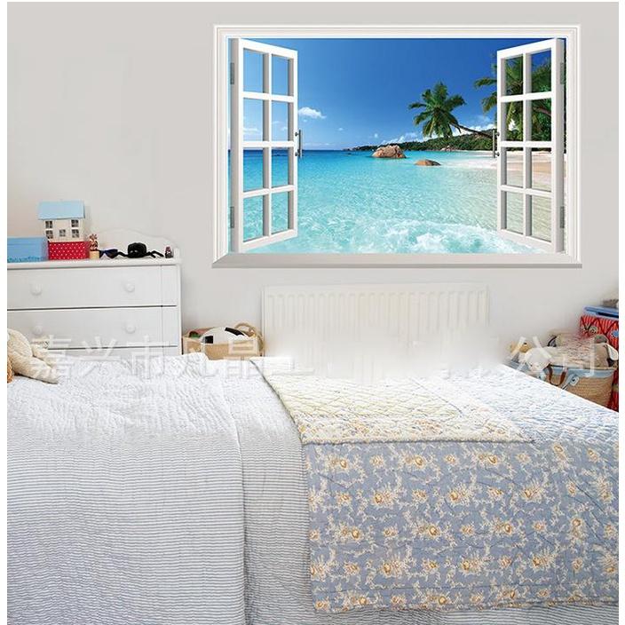 Decal Cửa Sổ Bãi Biển - Decal Cửa Sổ Bình Minh