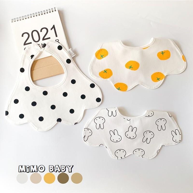 Set 3 yếm cổ hình dẻ quạt cotton mềm mại cho bé Mimo Baby YC07