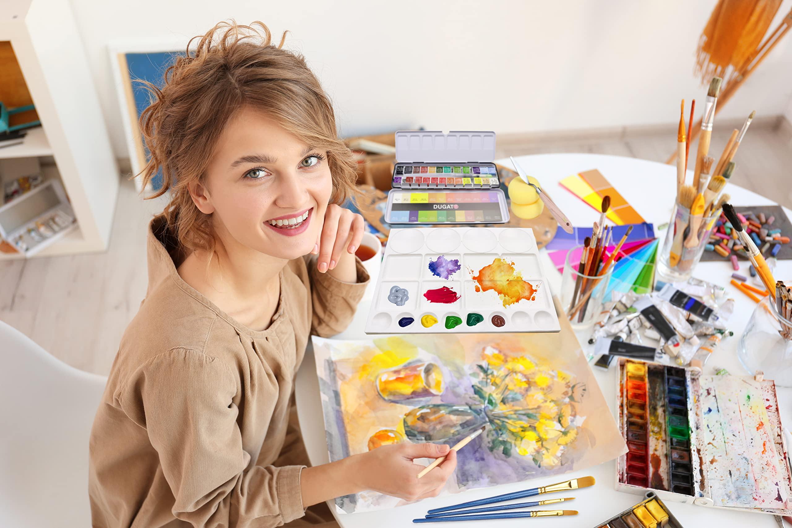 Bảng màu sơn 2pcs, bảng nhựa 25 x 33cm, 20 khay trộn để trộn và phân tách màu sắc