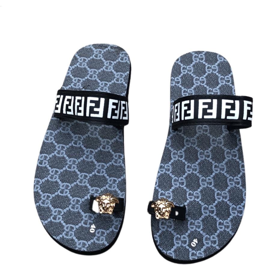 dép sỏ ngón nam và nữ sandal đồng nai đế xanh đen quai FF không hậu size từ 35 nữ đến 42