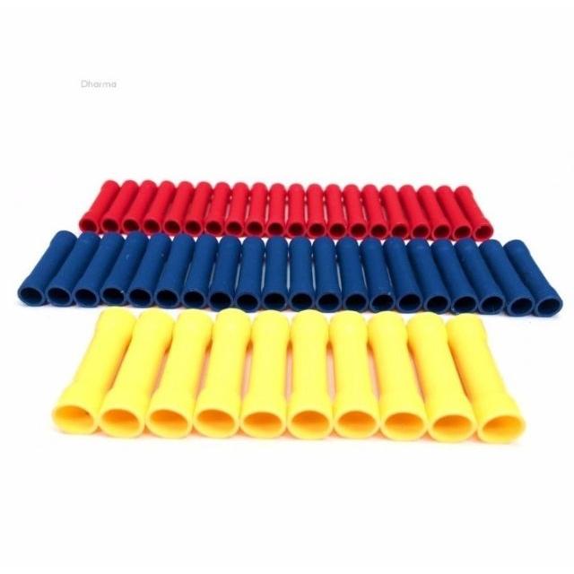 10pc. Đầu cos dây điện nối thẳng bọc phủ nhựa BV 5.5 , đầu cốt nối, cút nối, đầu nối điện.