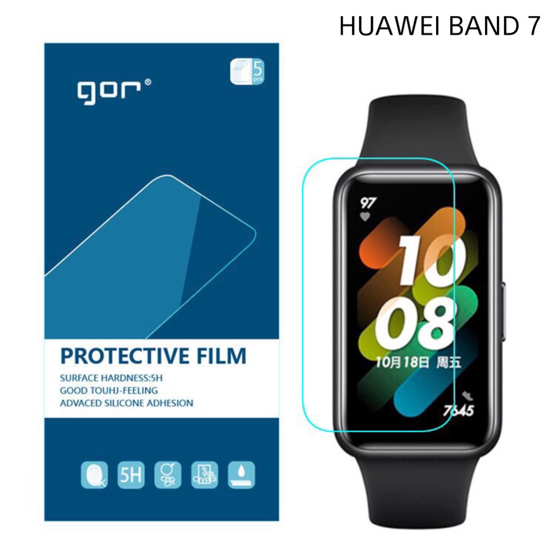 Bộ 5 Miếng Dàn Màn Hình FILM Dẻo GOR Dành Cho HUAWEI BAND 7 - Hàng Chính Hãng