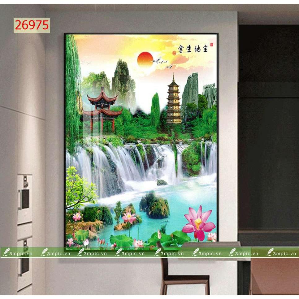 Tranh treo tường Hiện đại 1 tấm dọc 3D/gỗ MDF Hàn Quốc chống ẩm mốc, mối mọt