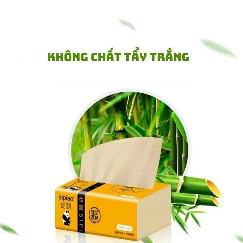 Khăn Giấy Ăn Gấu Trúc Than Tre Hoạt Tính Sipiao Siêu Dai, Siêu Mềm, Thấm Nước Tốt