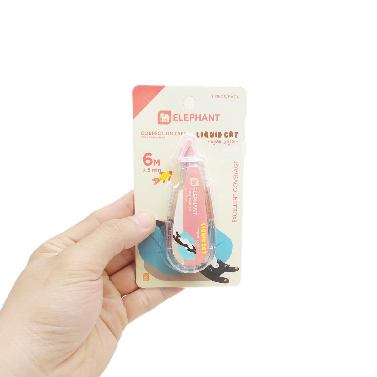 Xóa Kéo Liquid Cat - 6mm x 5m - Elephant (Mẫu Màu Giao Ngẫu Nhiên)