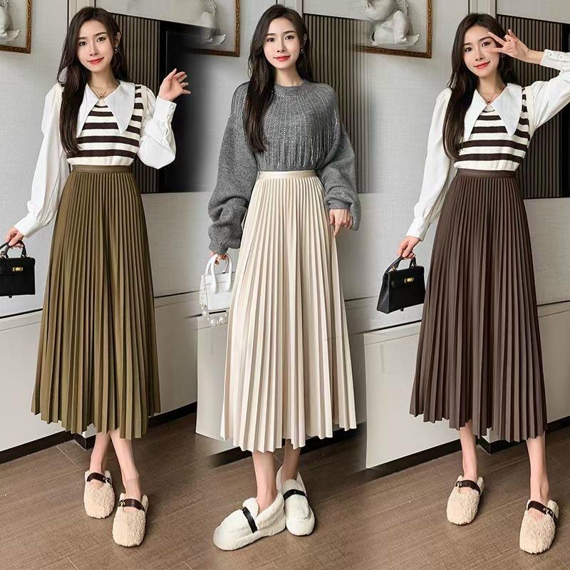 Chân Váy Xếp Ly Dáng Dài Nữ Tính