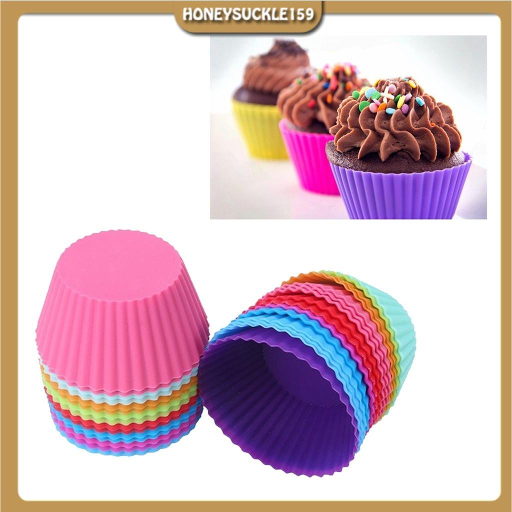 12 Khuôn silicon cupcake tròn 7cm