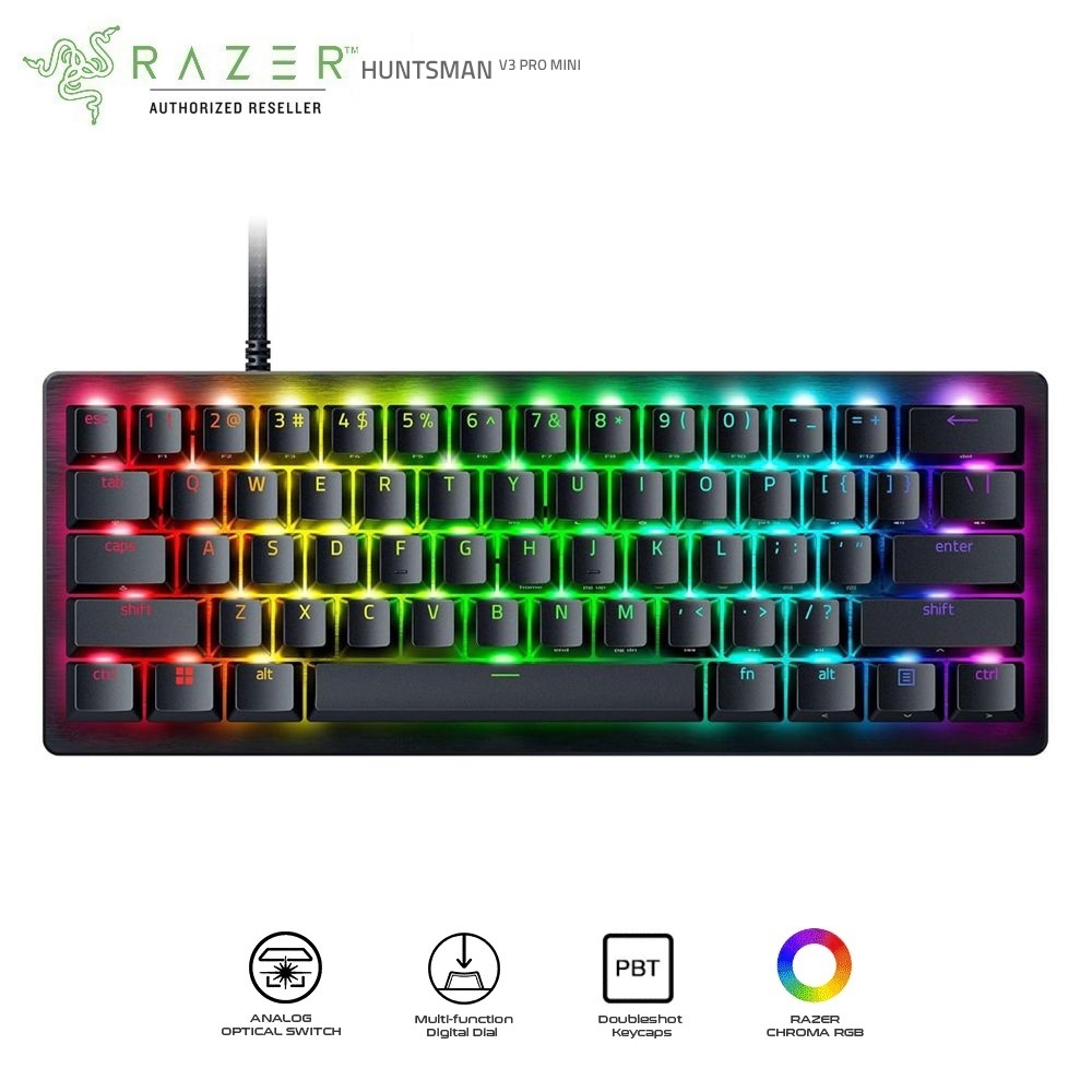 Bàn phím Razer Huntsman V3 Pro Mini - 60% Analog Optical Esports Keyboard_Mới, hàng chính hãng