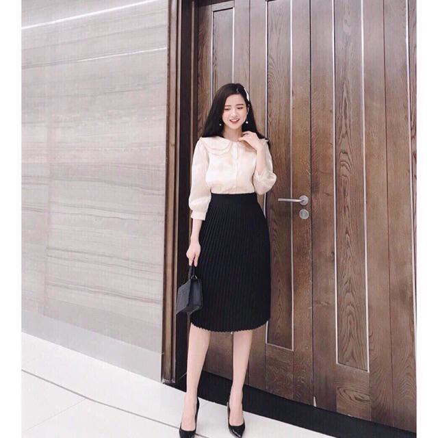 ️FLASH SALE️CHÂN VÁY MIDI DẬP LI NHỎ