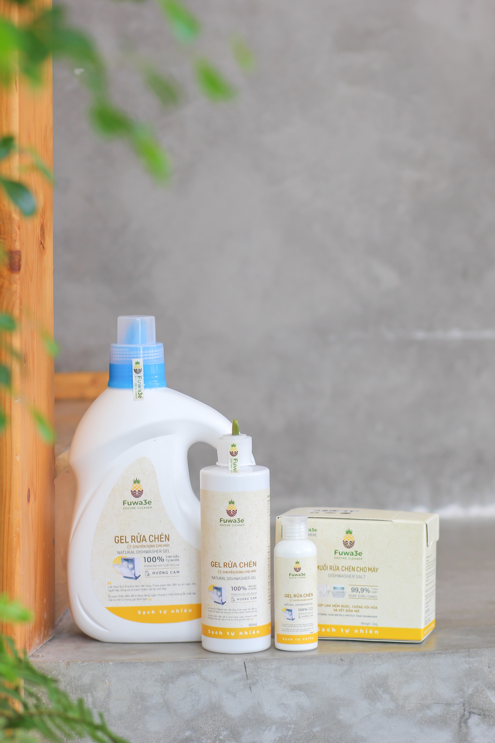 Nước rửa chén hương tinh dầu cam chuyên dụng cho máy rửa chén bát dạng gel Fuwa3e 2L, bảo vệ máy, khử mùi và làm sạch