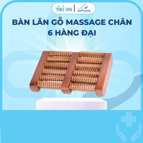 Bàn lăn gỗ massage chân 6 hàng đại