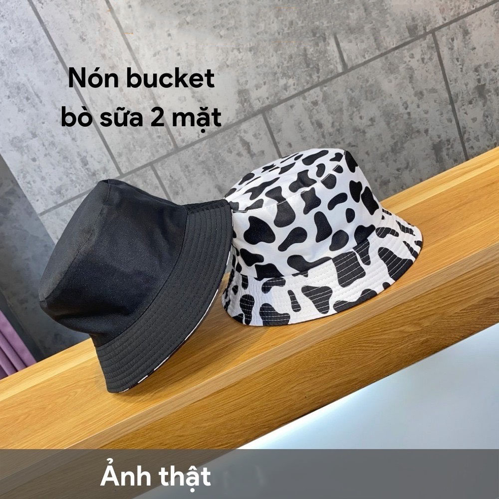 Nón Bucket Bò Sữa Ulzzang Đáng Yêu Unisex