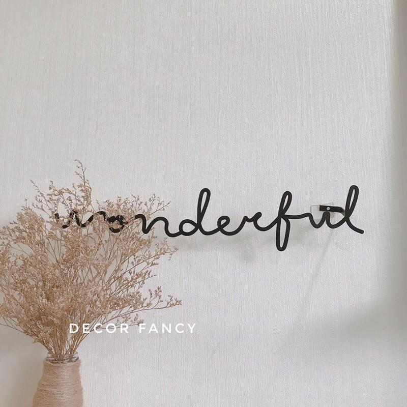 Chữ sắt treo tường trang trí nhà, Chữ wonderful, love, hello, happy, home, merci