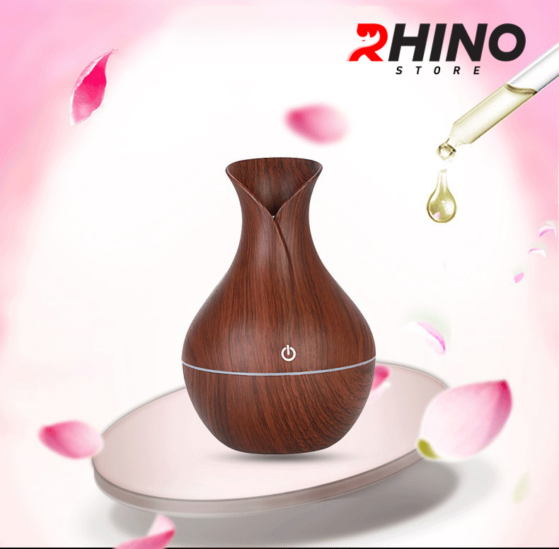 Máy phun sương tinh dầu tạo ẩm Rhino H401A hình bầu, dung tích 200ml nhiều màu - Hàng chính hãng