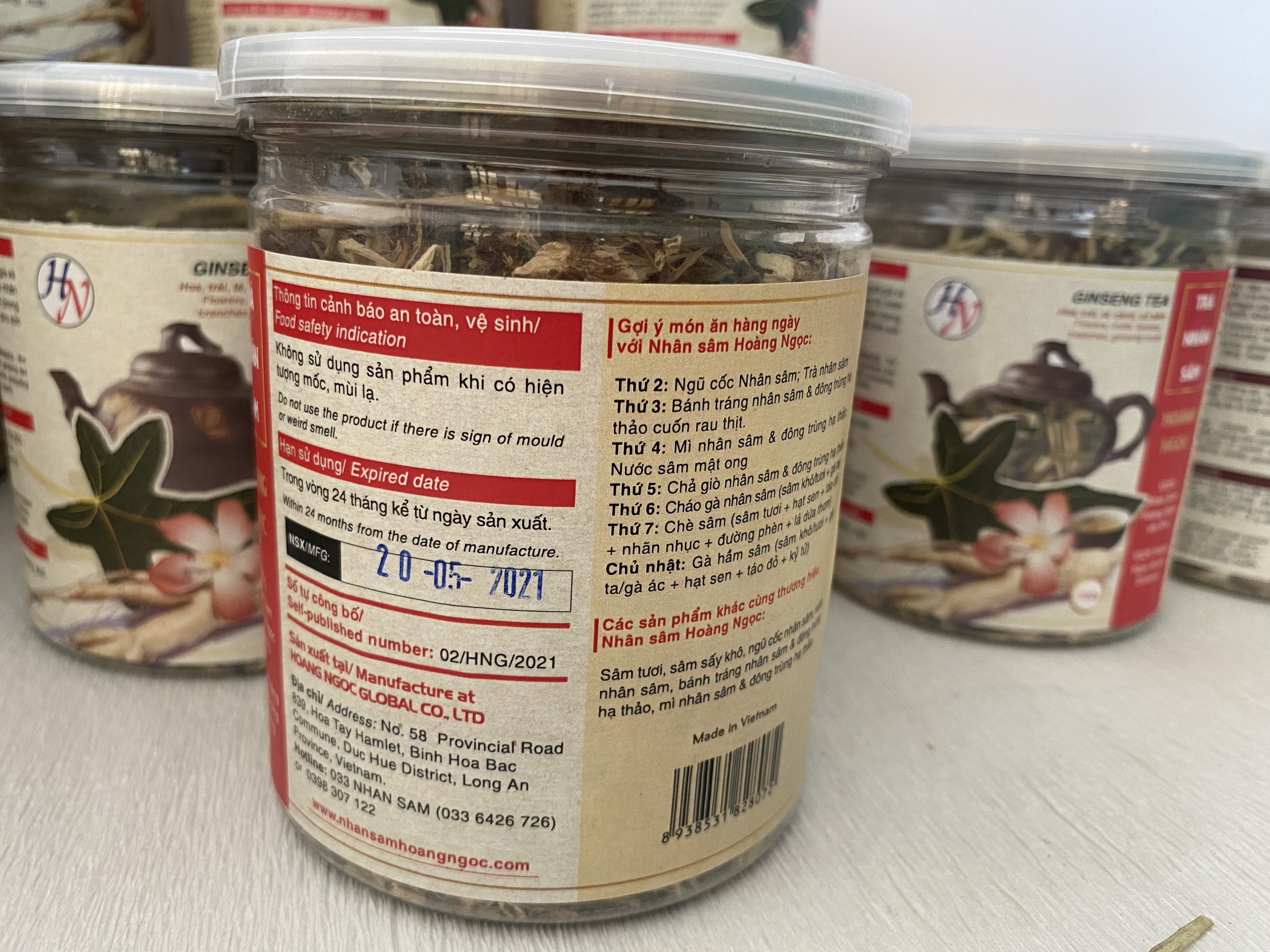 Trà nhân sâm hũ 100g - Hoang Ngoc Global