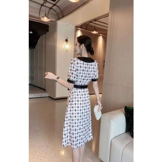 HÀNG NHẬP - ĐẦM XÒE LỤA CỔ SEN EO BUỘC DÂY