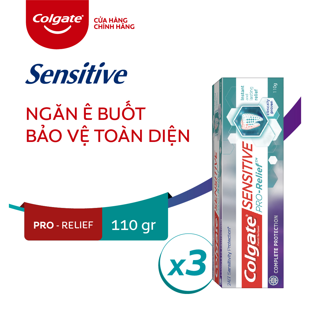 Bộ 3 Kem đánh răng Colgate Sensitive ngăn ê buốt và bảo vệ toàn diện 110g/tuýp