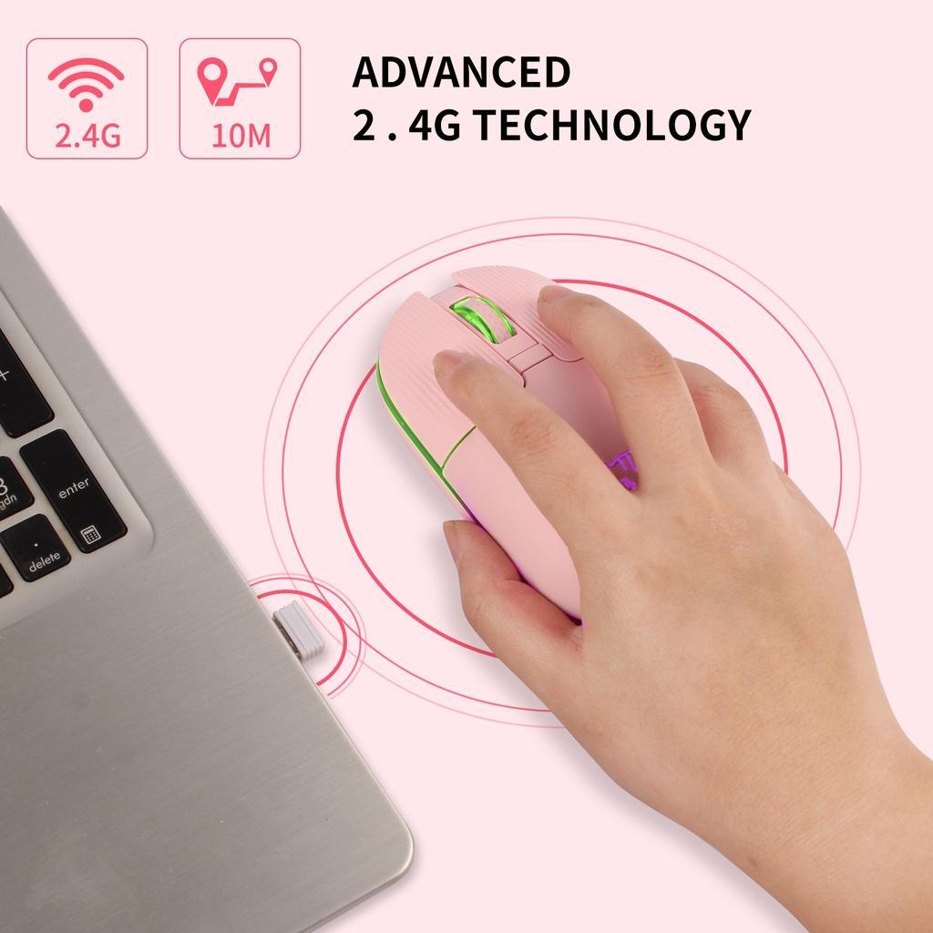 Chuột không dây NUOWA Bluetooth 2.4Ghz 2 trong 1 chất lượng cao  6 Nút Bấm Tiện Dụng
