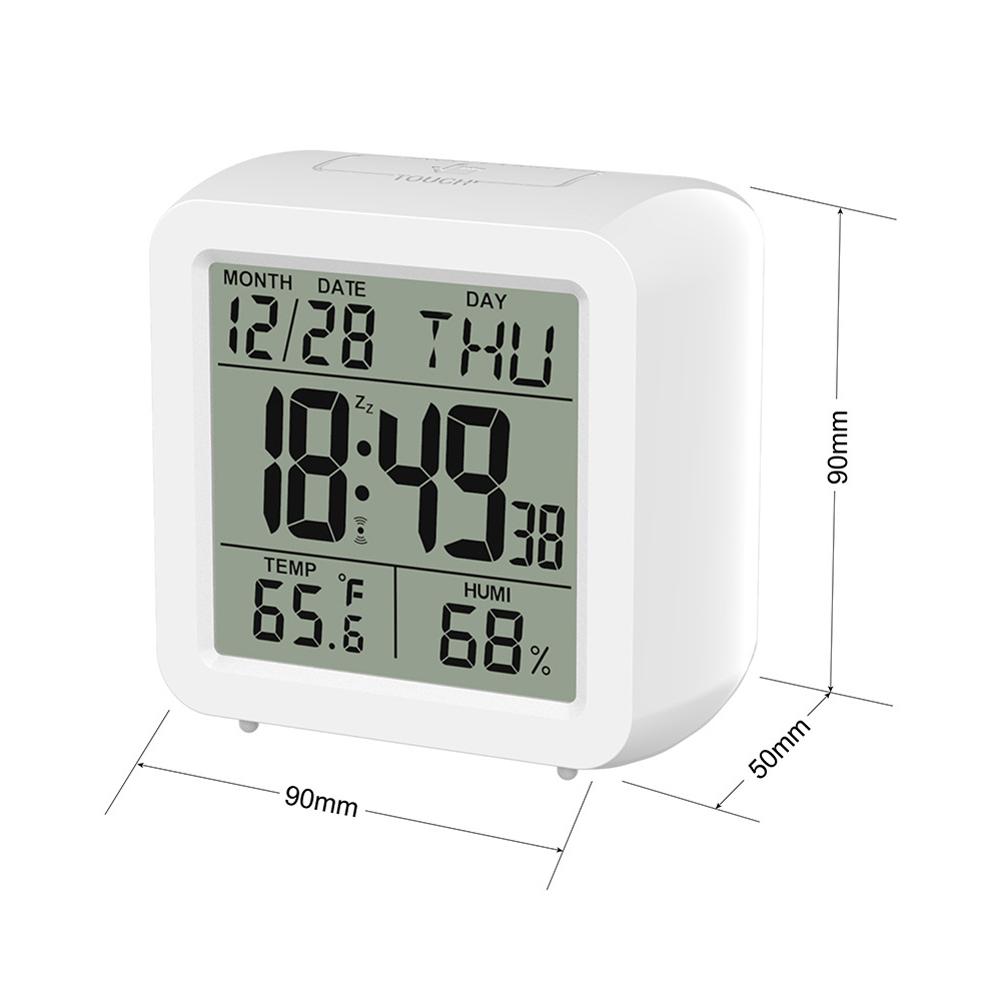 Indoor Large Screen Digital LCD Display Temperature and Humidity Meter Bedroom Watch Calendar Alarm Clock Thermometer