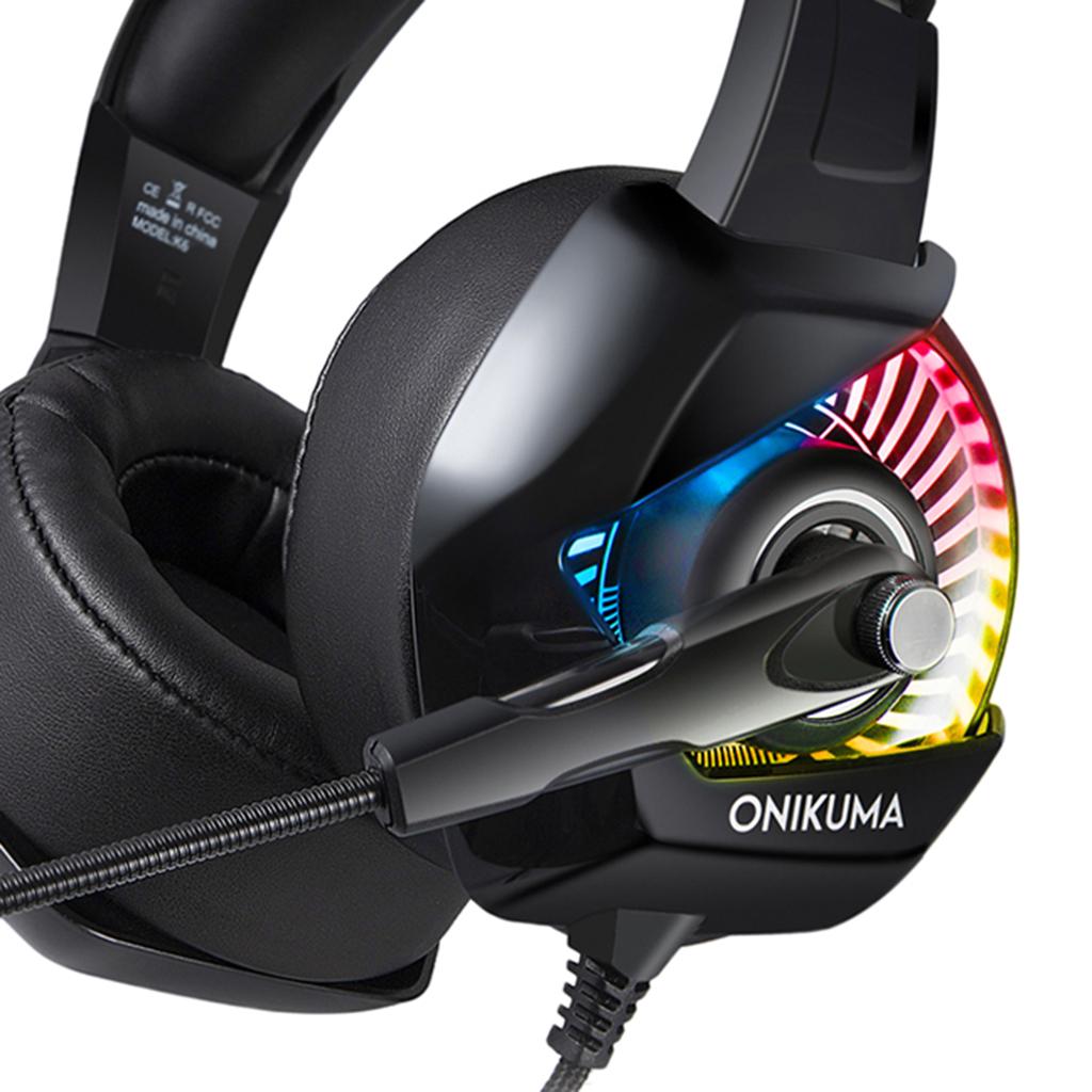 Gaming Headset with Microphone RGB Colorful LED Headphone for PS4