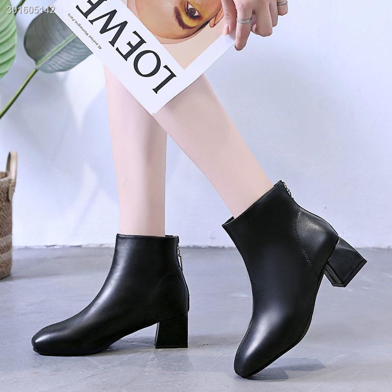 Giày Boot Cao Gót Cổ Thấp Thiết Kế Mới Thời Trang Mùa Thu Đông Dành Cho Nữ