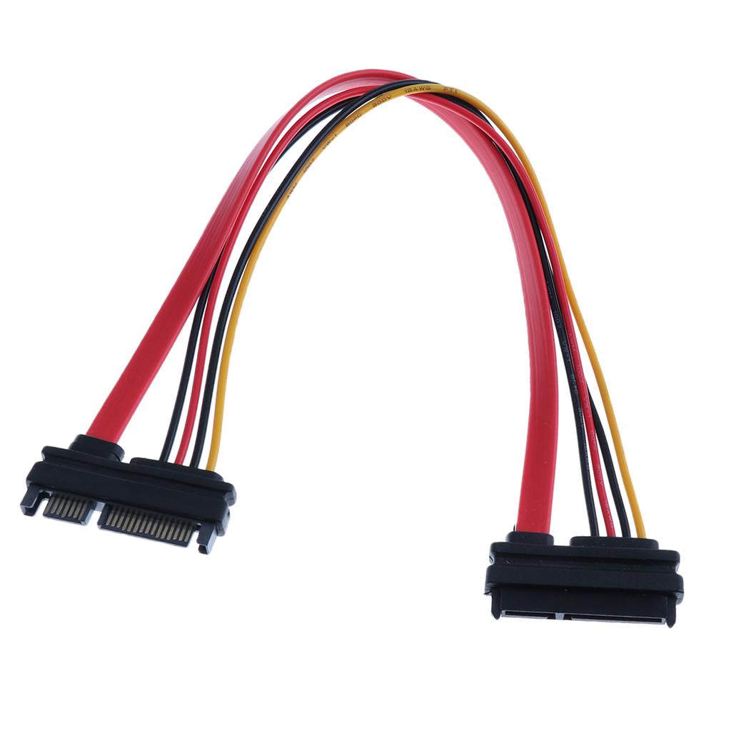 30CM Male To Female SATA Data Power Extension Cable M / F 22P 7 + 15Pin