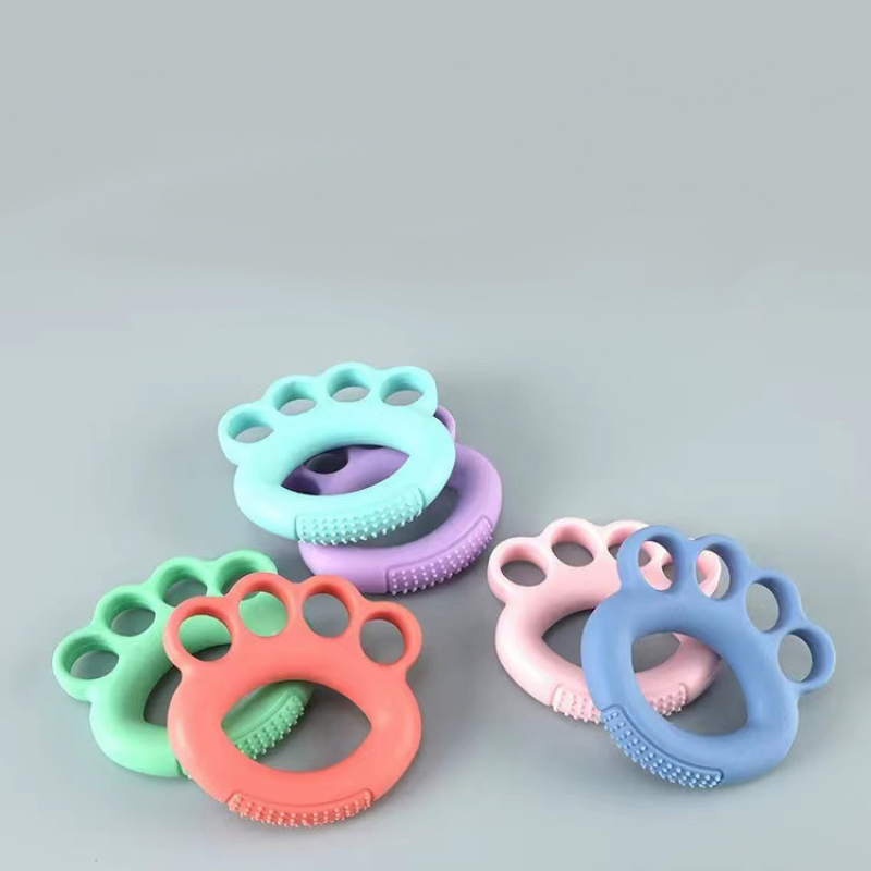 Silicone Finger Grip Phục hồi chức năng Đào tạo Thiết bị tập thể dục dành cho người lớn Trình huấn luyện sức mạnh ngón tay Color: Light Green