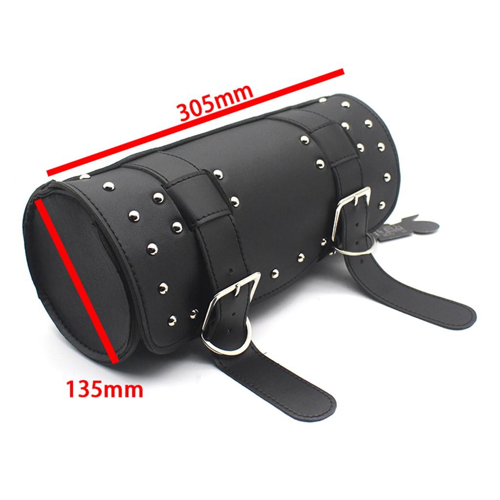 Brown Leather Front Fork Motorcycle 12" Tool Bag Organiser Pouch for
