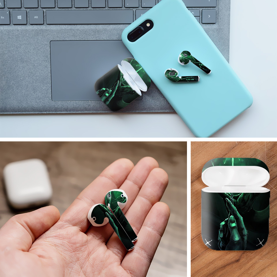 Miếng dán skin chống bẩn cho tai nghe AirPods in hình Harry Potter - hrp002 (bản không dây 1 và 2)