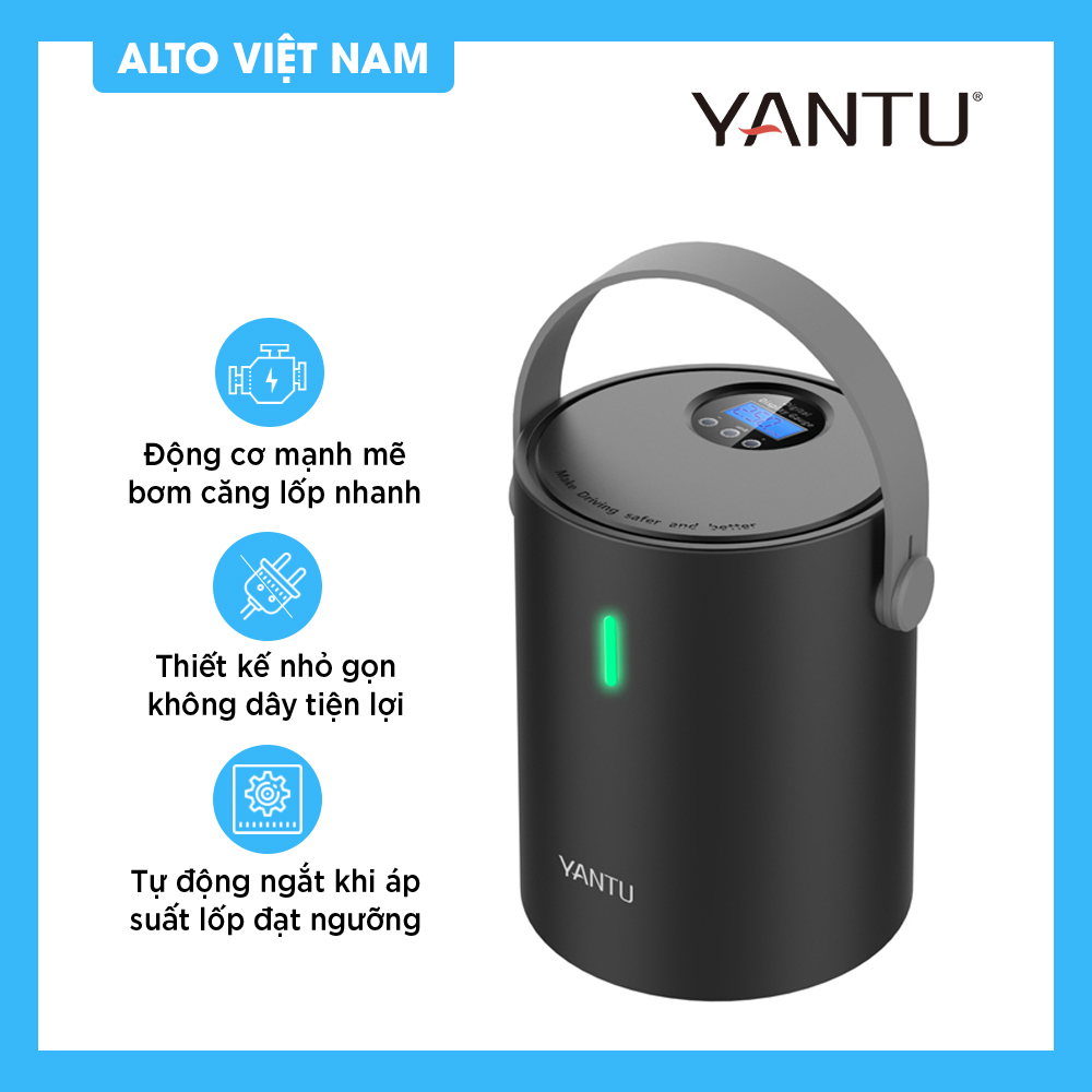 Ống bơm hơi điện tử mini YANTU A05 không dây dành cho ô tô xe máy xe đạp Hàng chính hãng