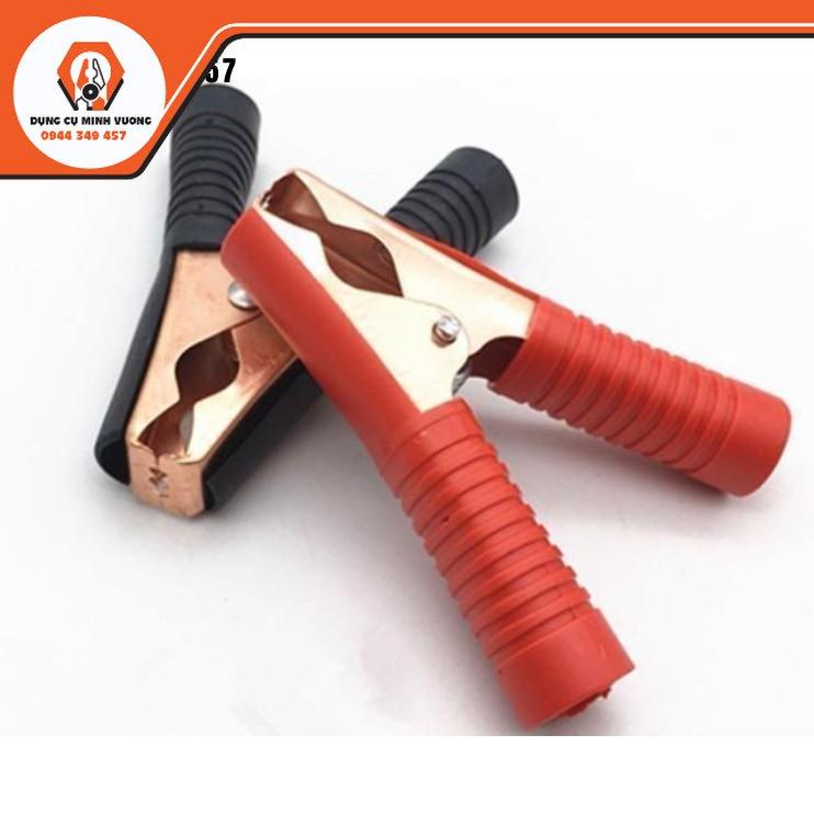 Bộ 2 Đầu Kẹp Acquy Đỏ Đen, Kẹp Cá Sấu 100A 10CM