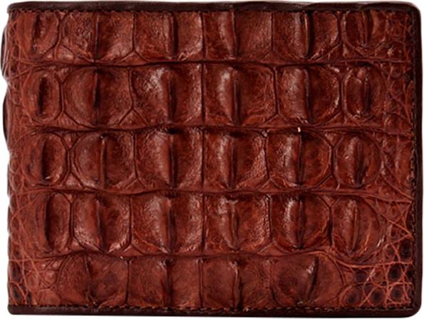Ví Nam Da Cá Sấu Gai Lưng Huy Hoàng HT2211 (12.5 x 10 cm) - Nâu Đỏ