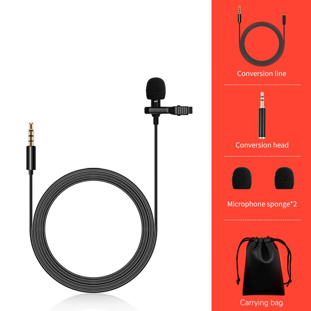 Bộ micrô Lavalier hai đầu Micrô mini kẹp ve áo đa hướng để ghi âm chơi game phát trực tiếp