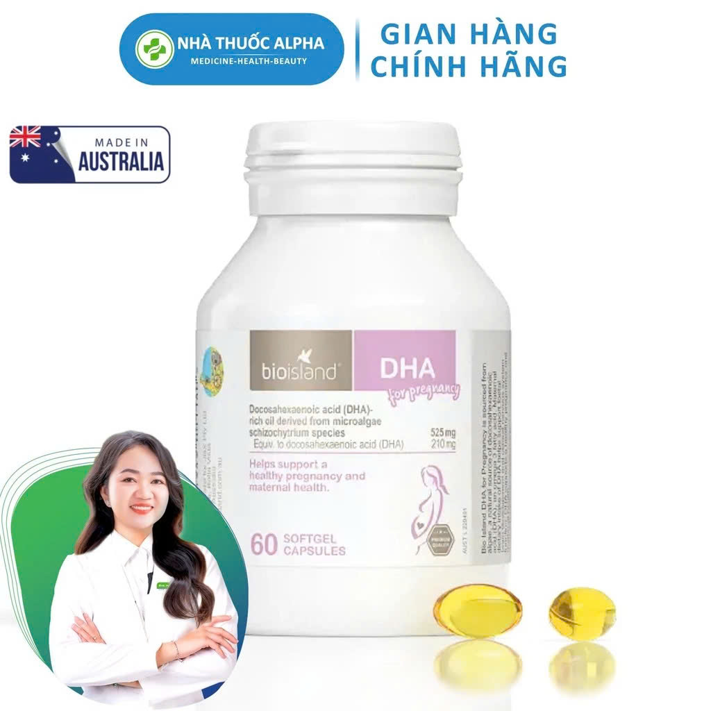 Viên uống Bioisland DHA hỗ trợ cho bà bầu của Úc 60 Viên