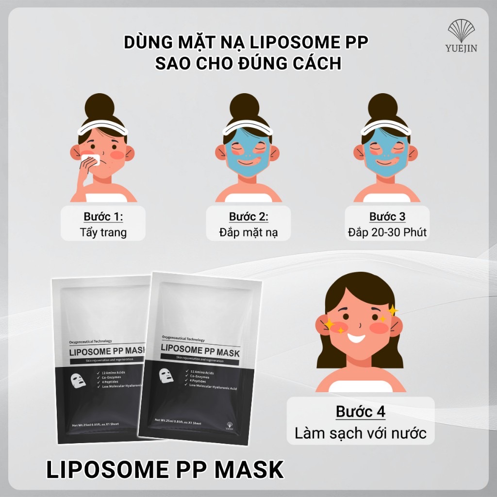 Mặt Nạ YUEJIN Liposome PP Mask 25ml hạn 2027 Tái Tạo Đa Tầng Làn Da Nuôi Dưỡng Tế Bào, Phục Hồi Nhanh, Cấp Ẩm