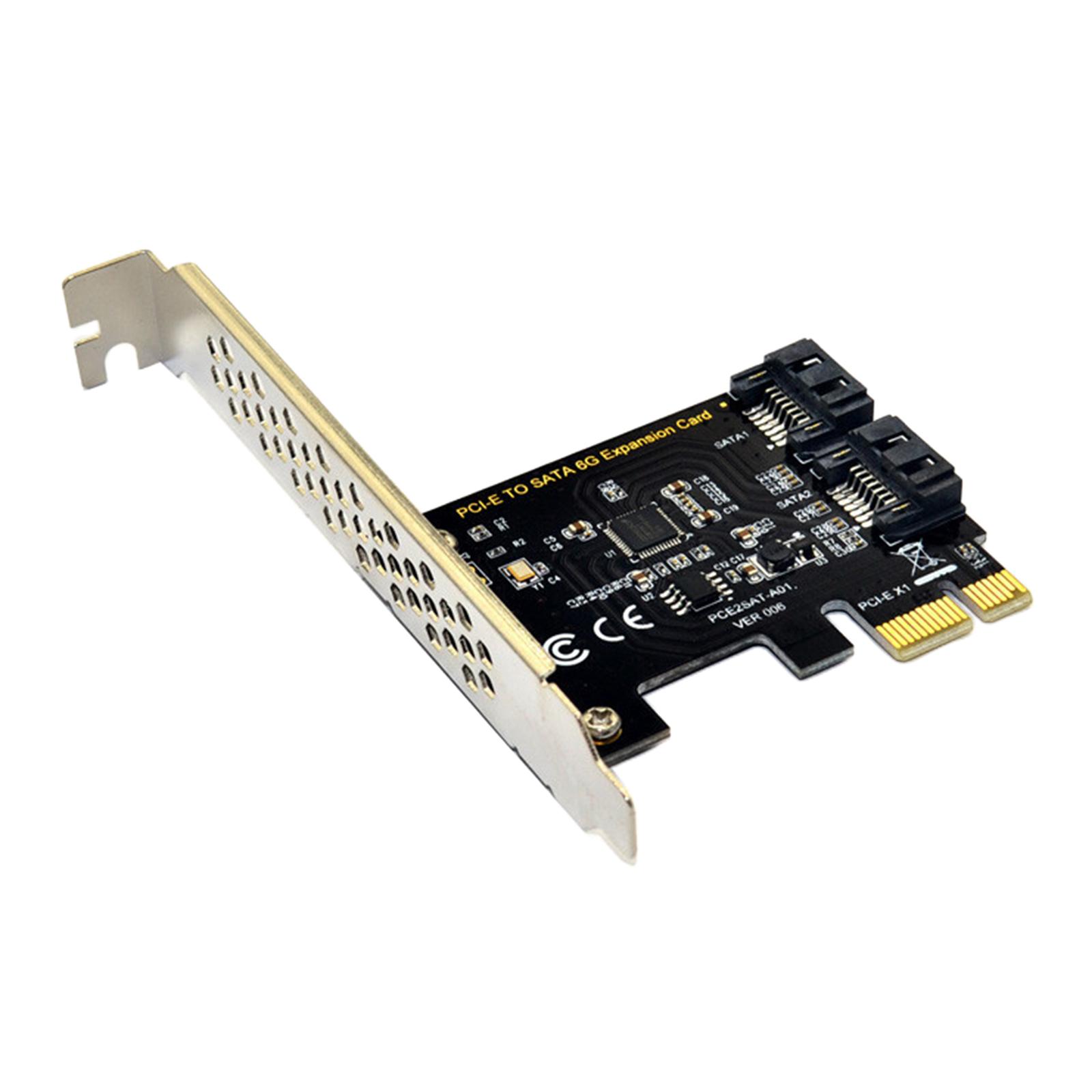 PCI-E Adapter to SATA3.0 2 Ports III 6G Expansion Card Plug Play