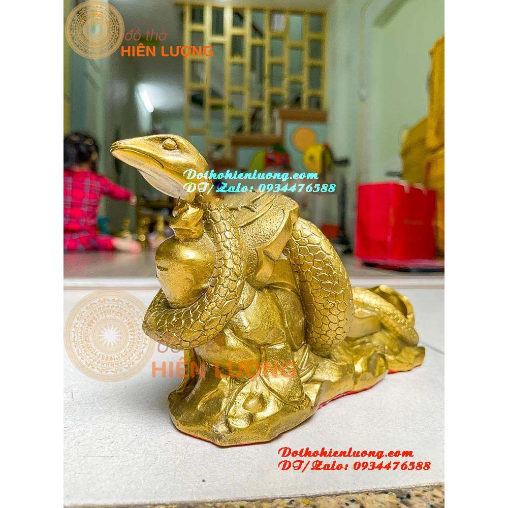 Tượng Rắn Cuốn Gậy Như Ý Bằng Đồng Thau Nguyên Chất Dài 25cm Đẹp Tinh Xảo